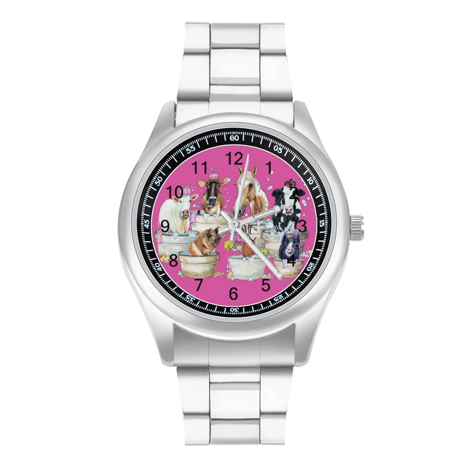 

Кварцевые часы с изображением коровы, современные наручные часы из нержавеющей стали, новые наручные часы для рыбалки и подростков