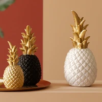 luxury ceramic pineapple nordic fruit shape golden pineapple decoration home livingroom ramadan decoration gift