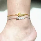 Модные ювелирные изделия пользовательское имя персонализированный браслет на ногу ювелирные изделия для пляжа свадьбы золото серебро розовое золото черный цвет подарок подружки невесты