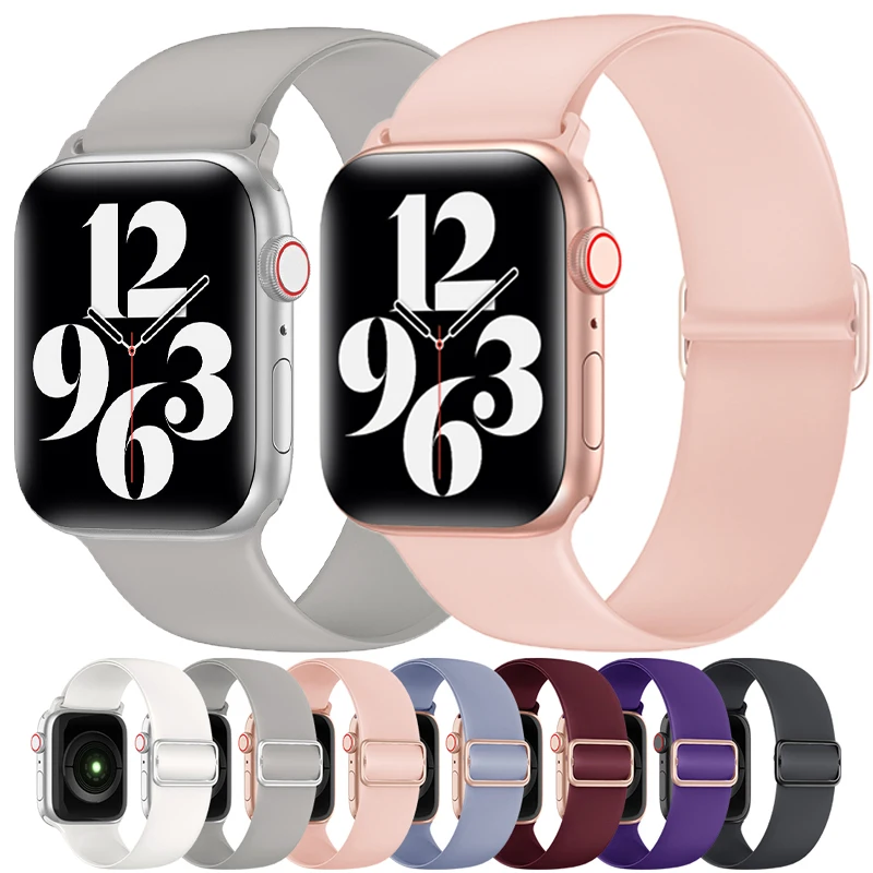 

Ремешок Эластичный Силиконовый для Apple Watch band 44 мм 40 мм 45 мм 41 мм 38/42 мм