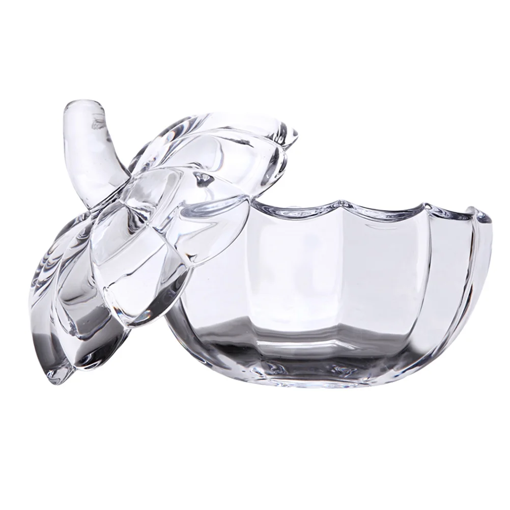 

1pc Simple Pumpkin Model Glass Candy Jar Transparent Snack Fruit Storage Can