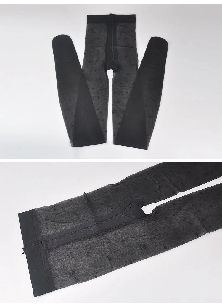 Женские сетчатые леггинсы KASURE черные прозрачные колготки в горошек для молодых