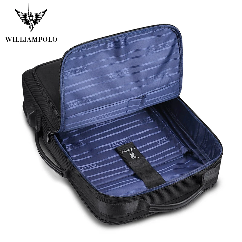 Рюкзак WILLIAMPOLO мужской для ноутбука 15-17 дюймов с USB-зарядкой и защитой от краж 2020 |