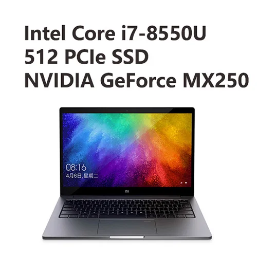 Grey i7 512GB SSD Xiaomi Mi ноутбук Air 13,3 дюймов Английский Win10 MX250 двойная выделенная карта Intel i5/i7 8 Гб Ram 256 ГБ SSD с отпечатком пальца - Цвет: Grey i7 512GB SSD
