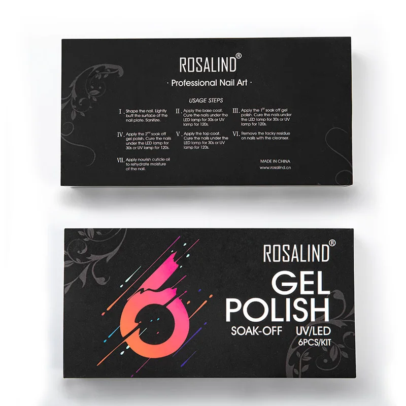 ROSALIND 6 шт./компл. 15 мл Блестящий неоновый Гель лак для ногтей набор все маникюра