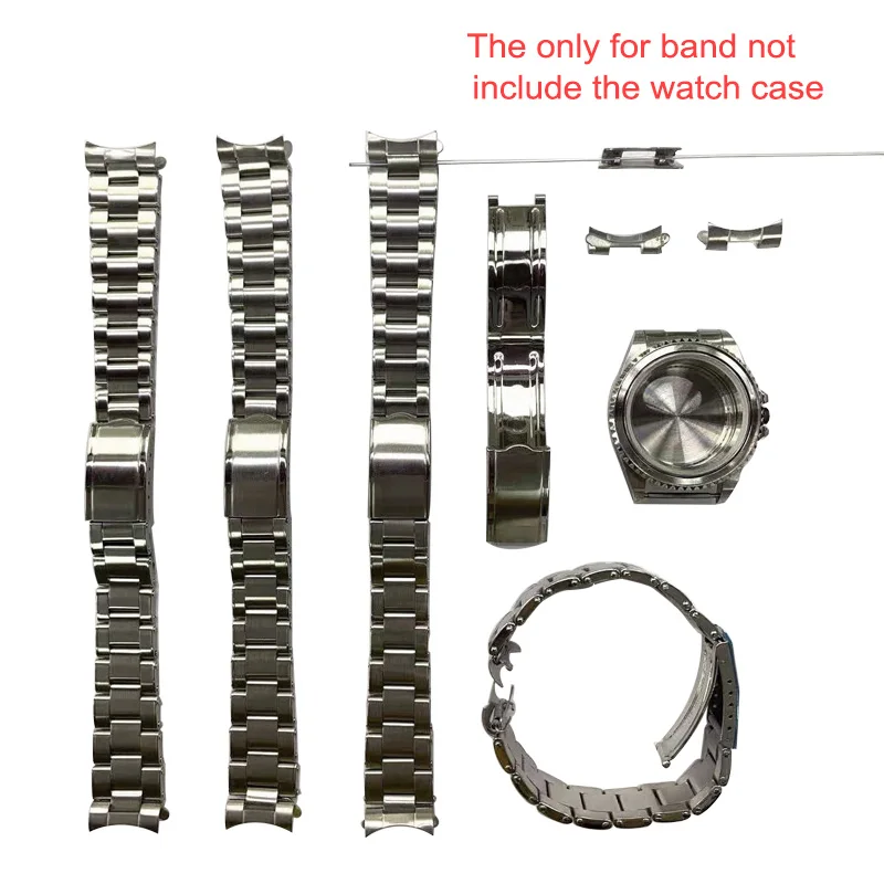 316L Stainless Steel Aftermarket Oyster Rivet Curved End Bracelet 20mm Compatible For Rolex Watch