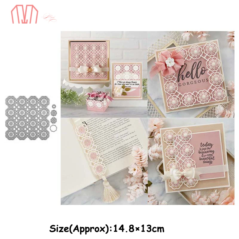 Mai Рождественская рамка с цветочным узором металлические трафареты для пресс