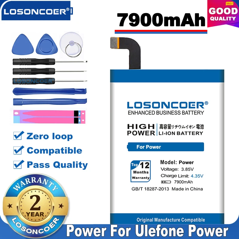 100% оригинал LOSONCOER 7900 мАч запасная батарея для Ulefone Power DOOGEE T6 Pro Homtom HT6 Oukitel | Отзывы и видеообзор