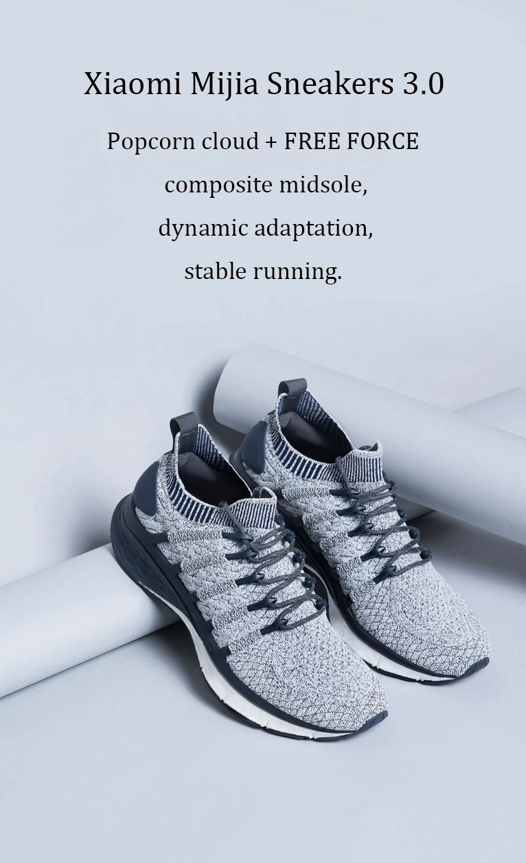 Xiaomi Mijia Shoes 3 Мужские Беговые Спортивные Нескользящие кроссовки композитная промежуточная подошва ПУ стабильная поддержка слой полный вид светоотражающий дизайн
