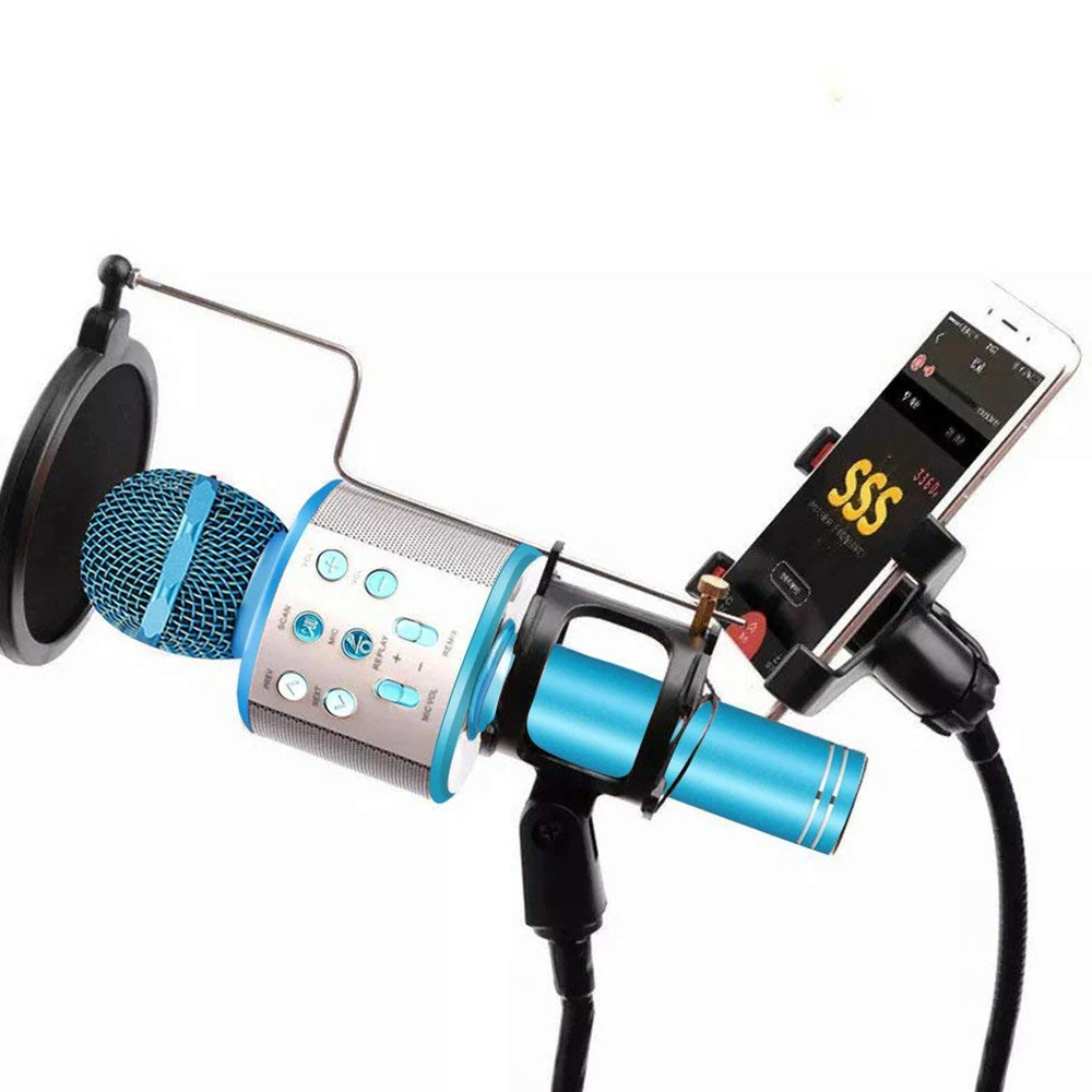 Блютуз микрофон новый беспроводной профессиональный для караоке KTV динамик музыкальный плеер карманный микрофон пения записыватель.