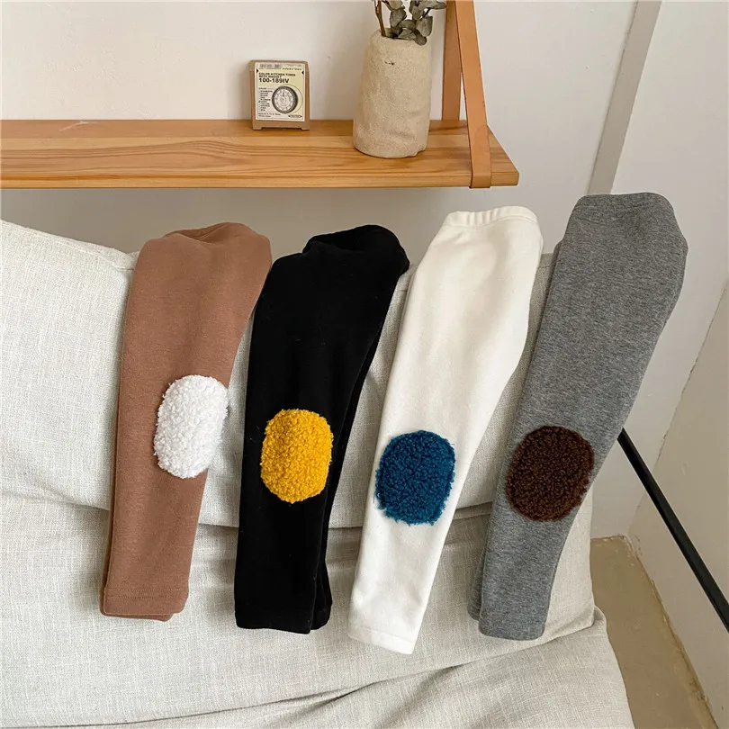 Детские осенне зимние леггинсы из плотного бархата штаны Хлопковые Штаны для