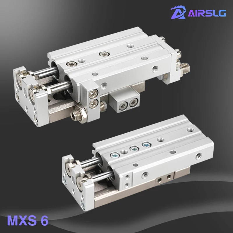 

MXS MXS6-50 MXS6-50A MXS6-50AS -50AT MXS6-50B -50BS -50BT MXS6-50C -50CS -50CT Dual rod Rail air Slide guide cylinder Pneumatic