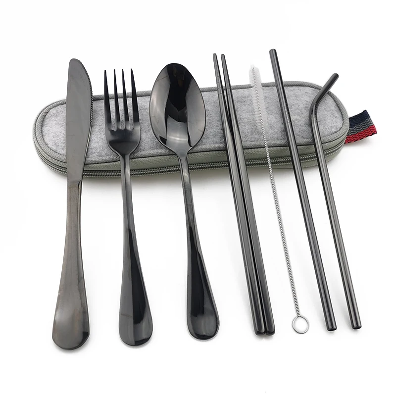 Набор столовых приборов для путешествий кемпинга многоразовые столовые приборы