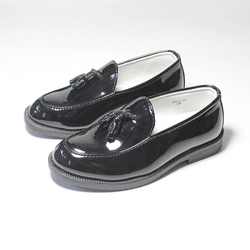 

Детские классические кожаные туфли Size19-25, Детские свадебные туфли, обувь на плоской подошве для малышей, модные мокасины для выступлений дл...