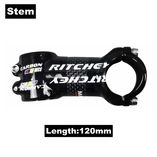 Stem 120mm Глянцевое углеродное волокно руль Bik MTB руль набор горный велосипед руль+ подседельный штырь+ стержень+ Бар Конец XXX велосипедные части - Цвет: Stem 120mm