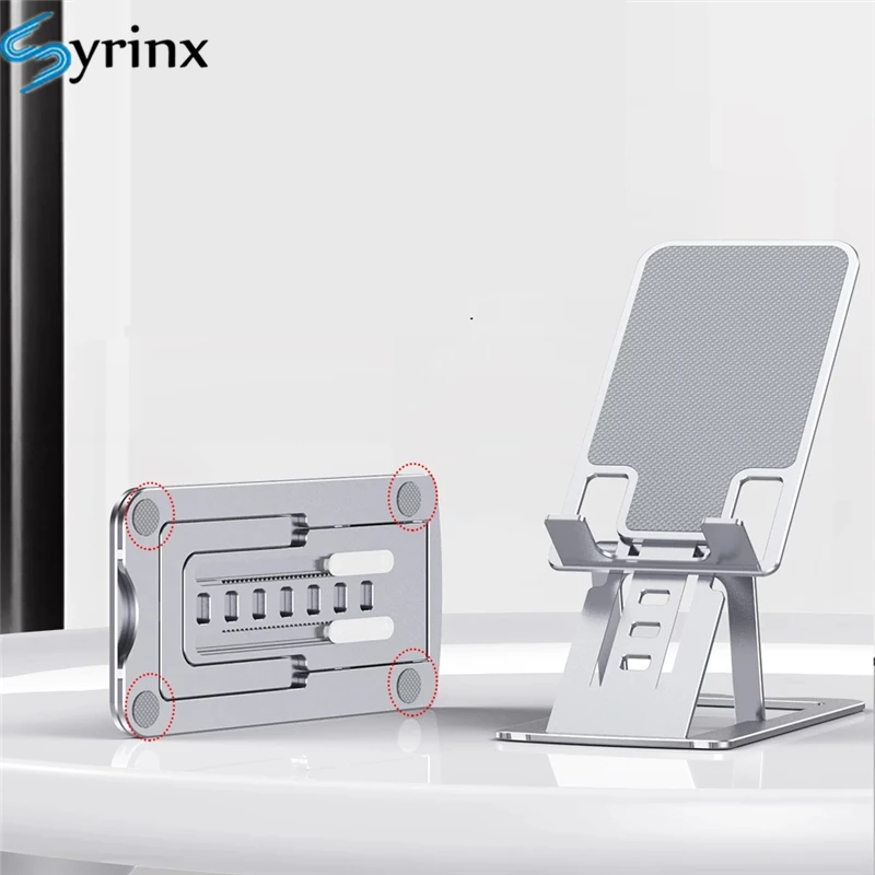 new slim folding metal desktop stand universal adjustable phone holder stand for iphone tablet phone desk stand mount support free global shipping