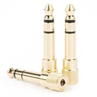 Переходник со штекера 6,35 мм на гнездо 3,5 мм, аудиоадаптер для наушников, усилитель, кабель для микрофона с разъемом 6,35 3,5 мм