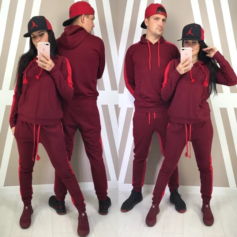 

LEOSOXS Tracksuit Women Hoodies+Sweat pants 2 Piece Suit large size fashion sportswear Outfit Casual couple Suit Homewear Autumn