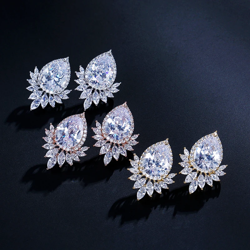 RAKOL Роскошный белый золотого цвета Блестящий Каплевидная форма кубический