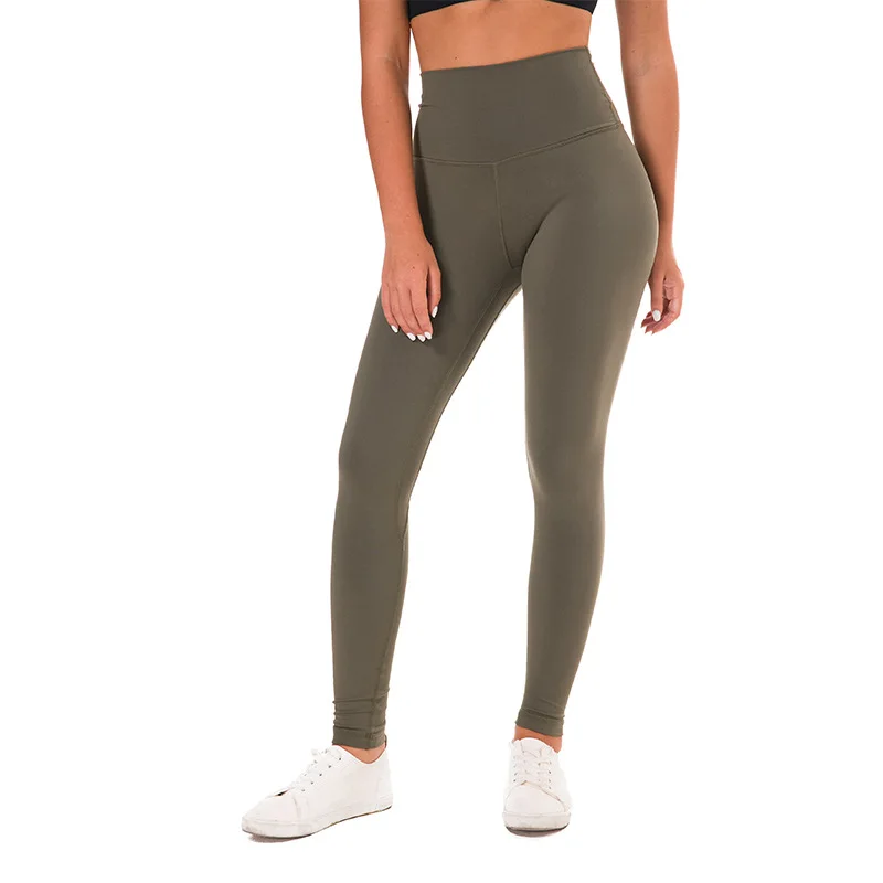 army green Oyoo штаны для йоги с высокой талией, скрытый карман, красный животик, контроль тренировки, бег, 4 способа, тянущиеся Спортивные Леггинсы-спортивные колготки для приседания - Цвет: army green