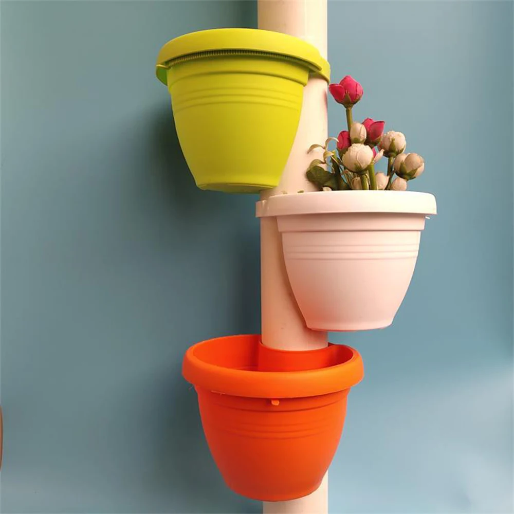 

3 Pcs Drain Pipe Flower Pots Tubs Gutter Downspout Flowerpot for Plants and Flowers Pipe Flower Pot Holder