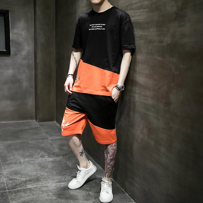 Крутая мужская летняя одежда Уличная Повседневная модная рубашка и шорты