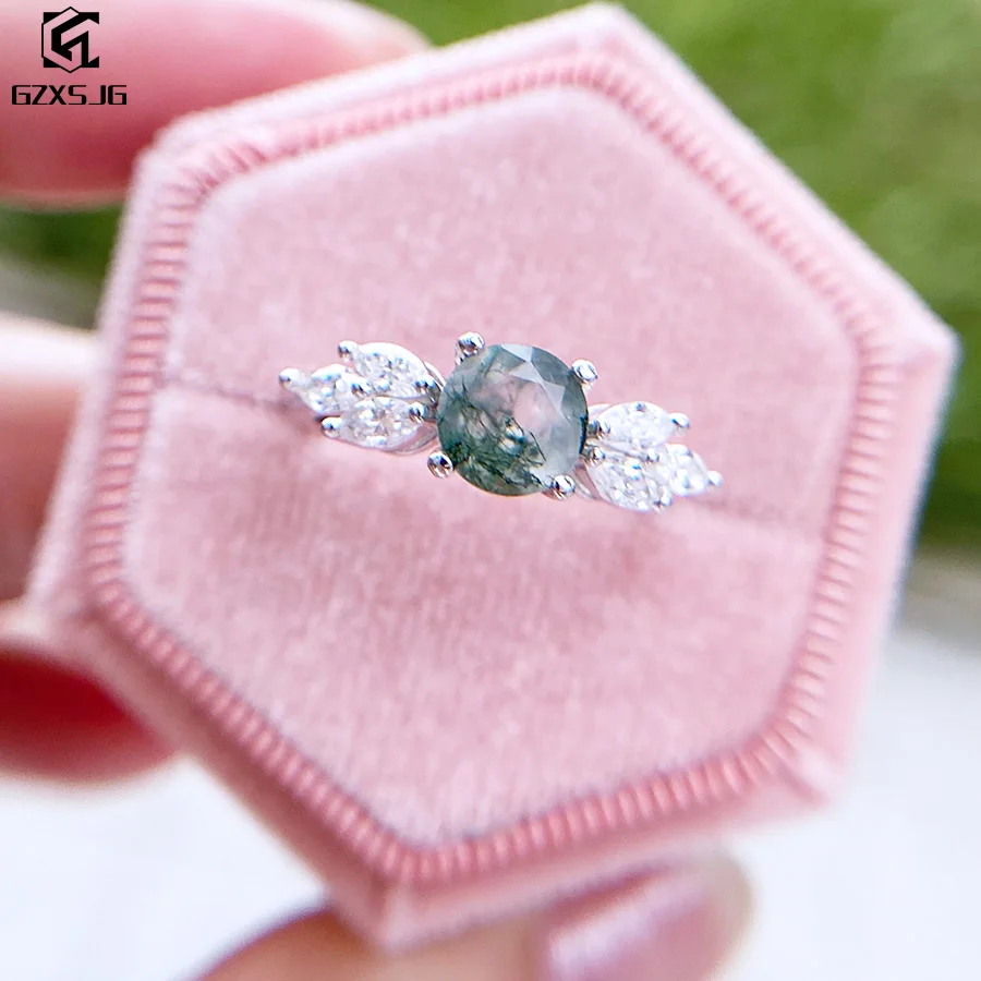 

Женское ювелирное изделие из серебра 925 пробы, с натуральным Мохом