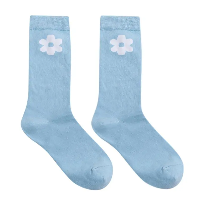 

Women Socks Ladies Korean Style Sweet Lovely Flower Pattern Socks Fashion Trend Soft Comfortable Cotton Women Socks