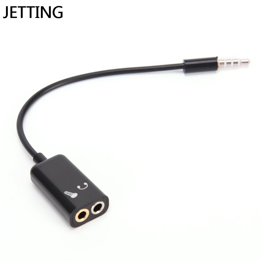 

JETTING 3.5mm Stereo Splitter Audio Male To Earphone Headset + Microphone Adapter Couples Turn Wiring Connector