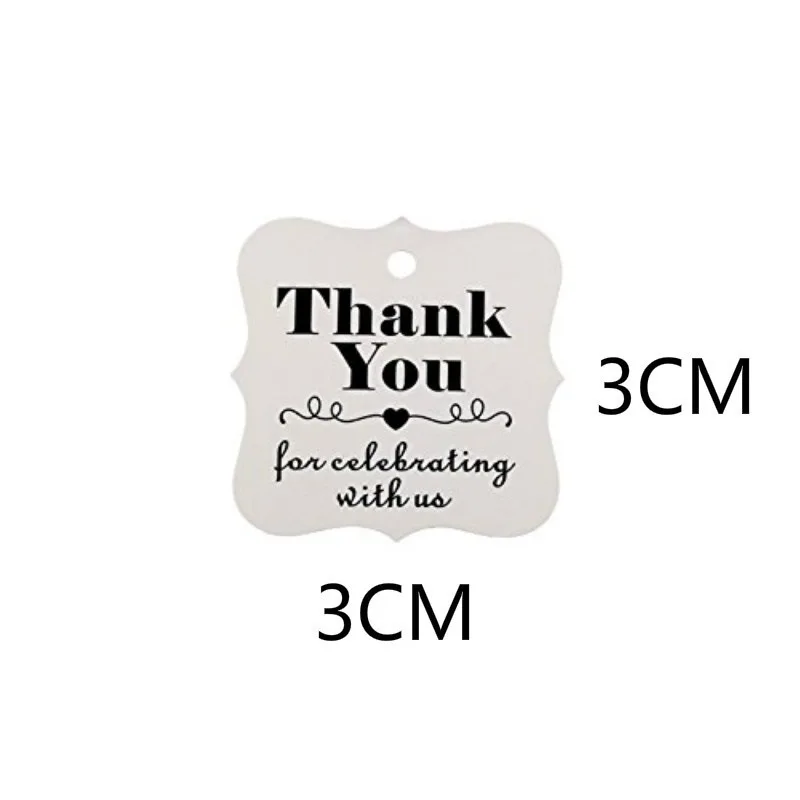 

100Pcs,1.2 Inch* 1.2 Inch Thank You For Celebrating With US Cards Hang Tag Labels Party Wedding Birthday Favors Gift Package