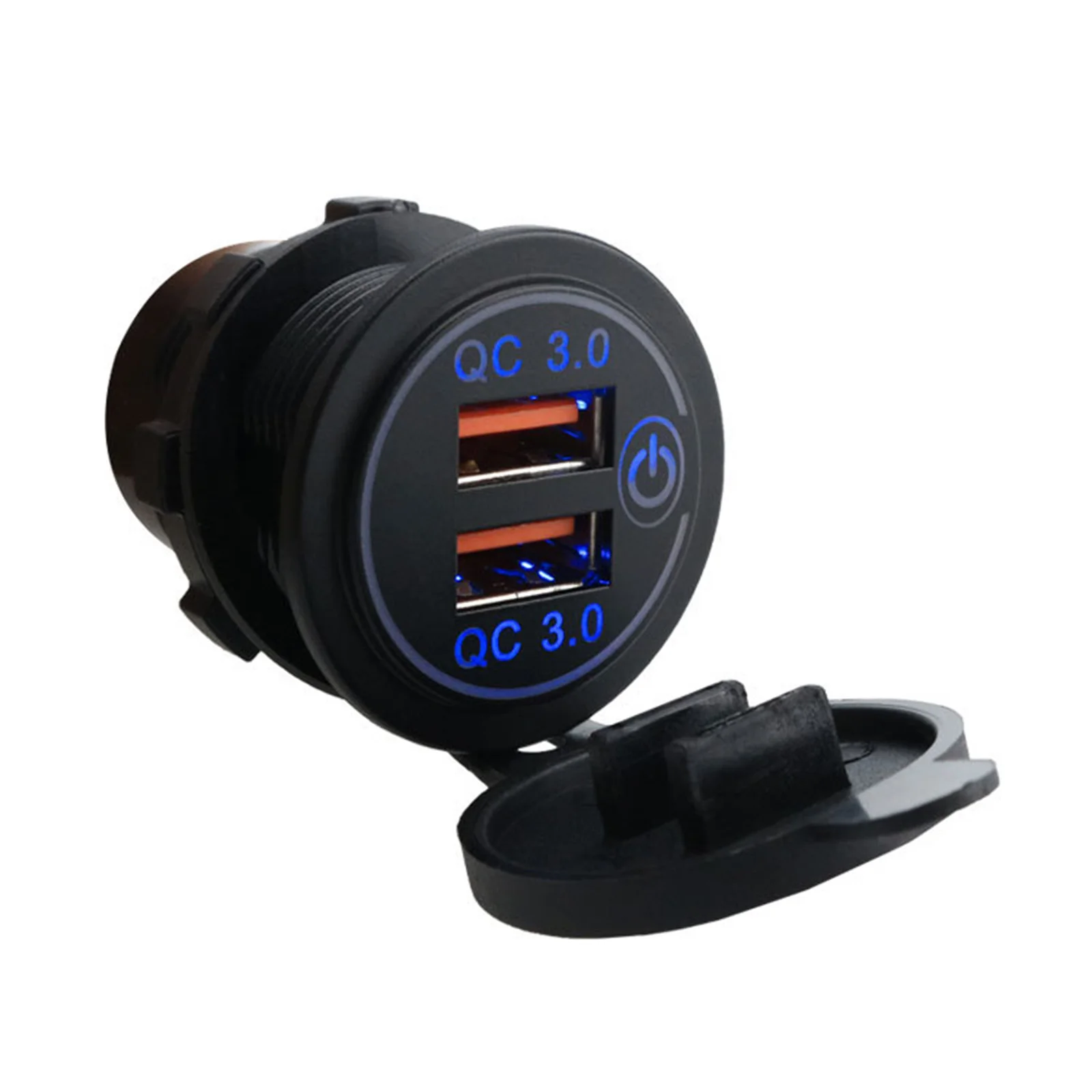 

Автомобильное зарядное устройство с двумя USB-портами и водонепроницаемой крышкой для автомобиля, мотоцикла, 12-24 В