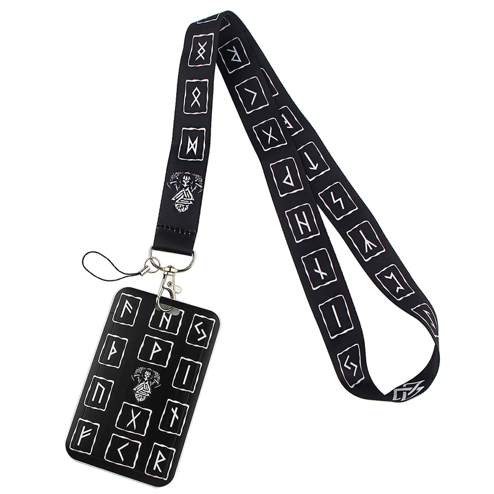 

P1917 Dongmanli Viking Rune keychain lanyard Badge ID Lanyards/ Mobile Phone Rope/ Key Lanyard Neck Straps Accessories