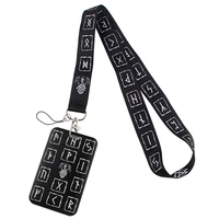 P1917 Dongmanli Viking Rune keychain lanyard Badge Lanyards  Mobile Phone Rope  Key Lanyard Neck Straps Accessories