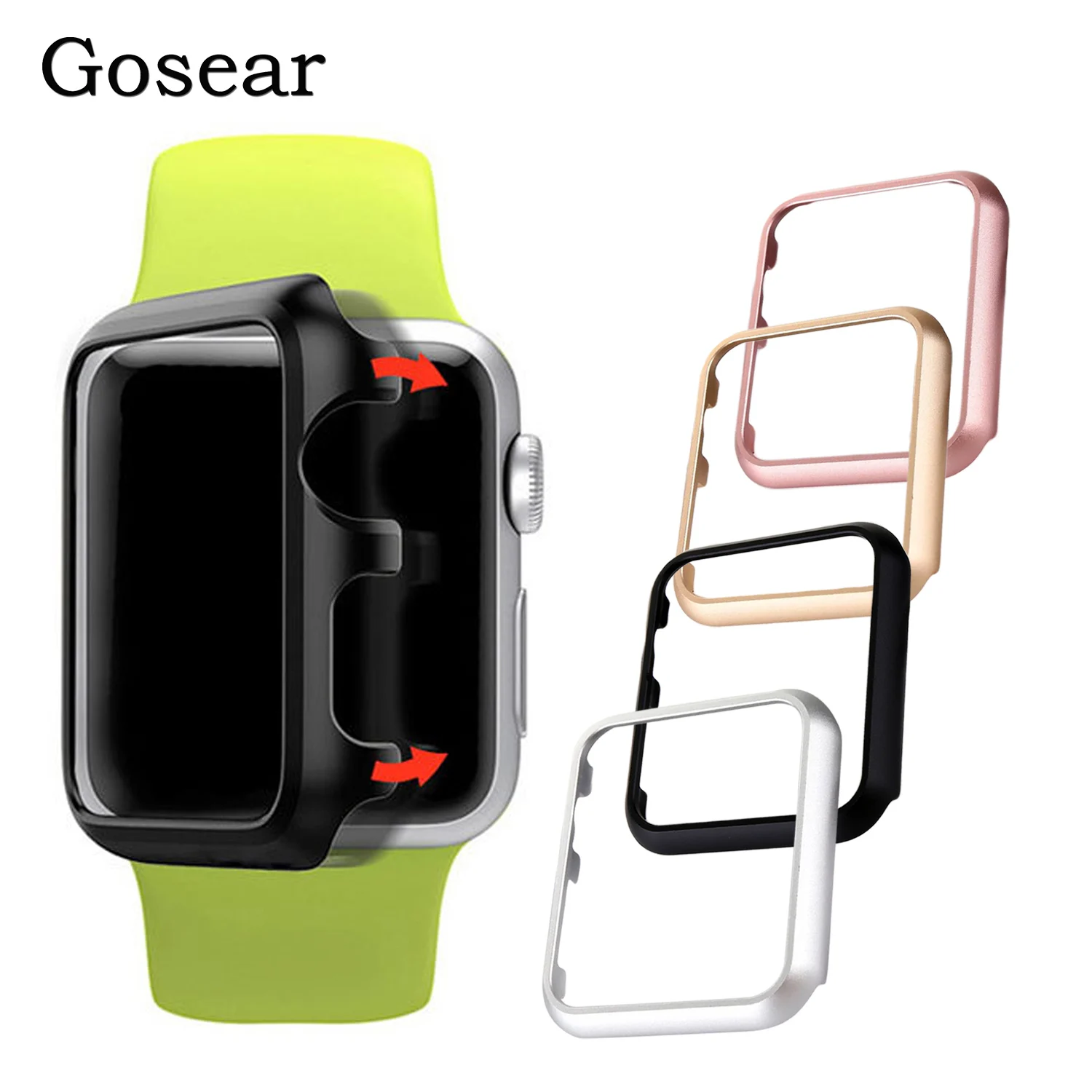 Защитный чехол рамка Besegad из алюминиевого сплава для Apple Watch iWatch Series 2 3 38 мм 42