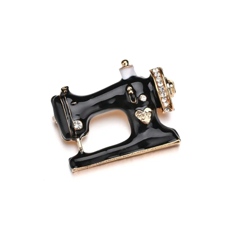 

Black Sewing Machine Women Pin Brooches Thimble Needle Thread Seamstress Enamel Pins Brooch Denim Jacket Pin Badge Gift Jewelry