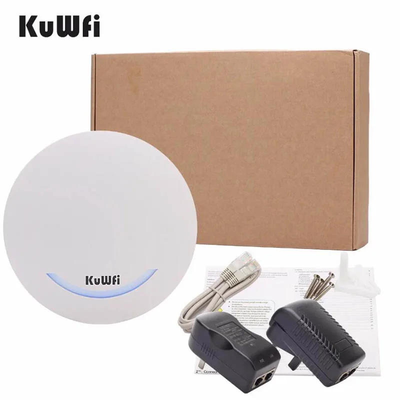 KuWFi 1200Mbps Wi-fi router Ceiling Mount Ethernet Port AP  Wireless Access Point 48V Wifi amplifier with 4dBi Wifi antenna images - 6