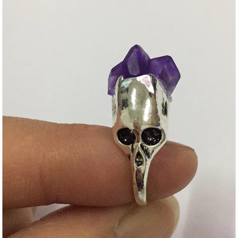 1 шт. кольца для женщин в стиле панк из натурального камня с украшением виде