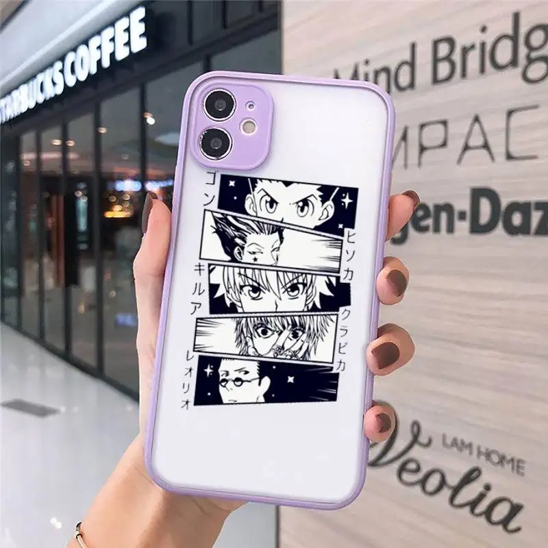 

Hunter X Hunter Killua Zoldyck Phone Cases Matte transparent For Purple iPhone 12 Mini 11 Pro XR XS Max 7 8 Plus X Back Cover