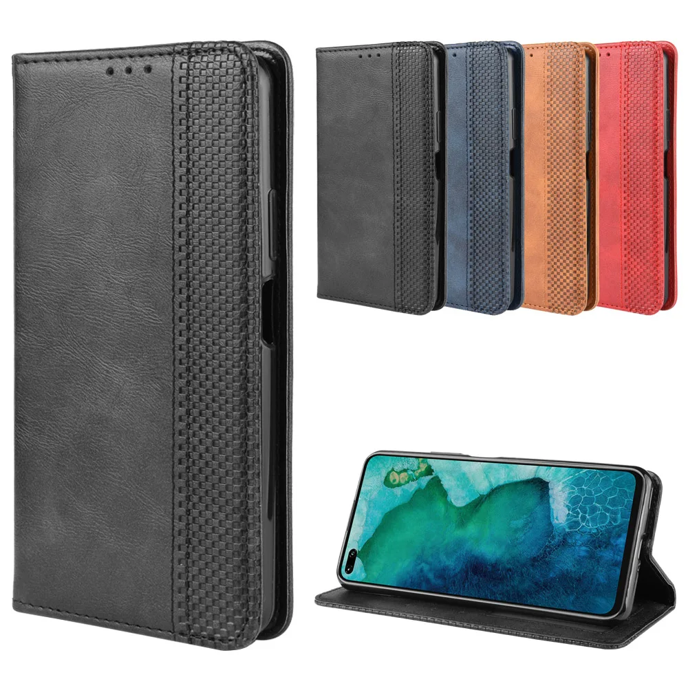 Чехол-книжка для Huawei Honor View 30 Pro кожаный тонкий с отделением-бумажником и