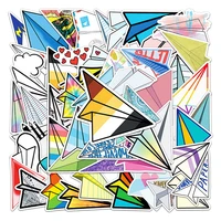 50pcs cartoon paper airplane stickers for notebooks stationery scrapbook sticker aesthetic scrapbooking material craft supplies