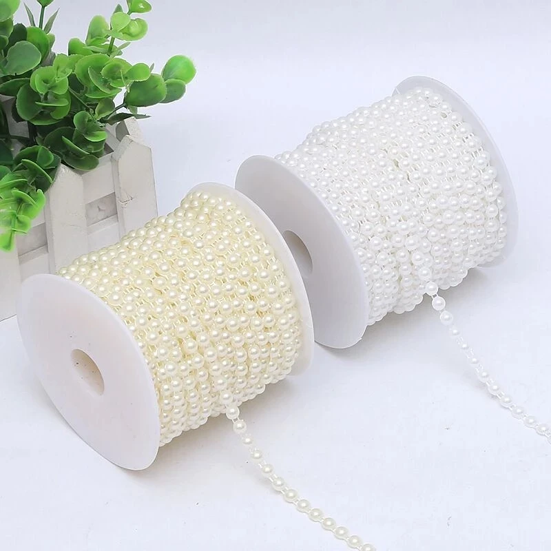 

Полукруглые бусины из АБС-пластика с имитацией жемчуга, цепочка для рукоделия «сделай сам», Декор для дома, свадьбы, вечеринки, 3/4/6/8 мм, 5 метр...