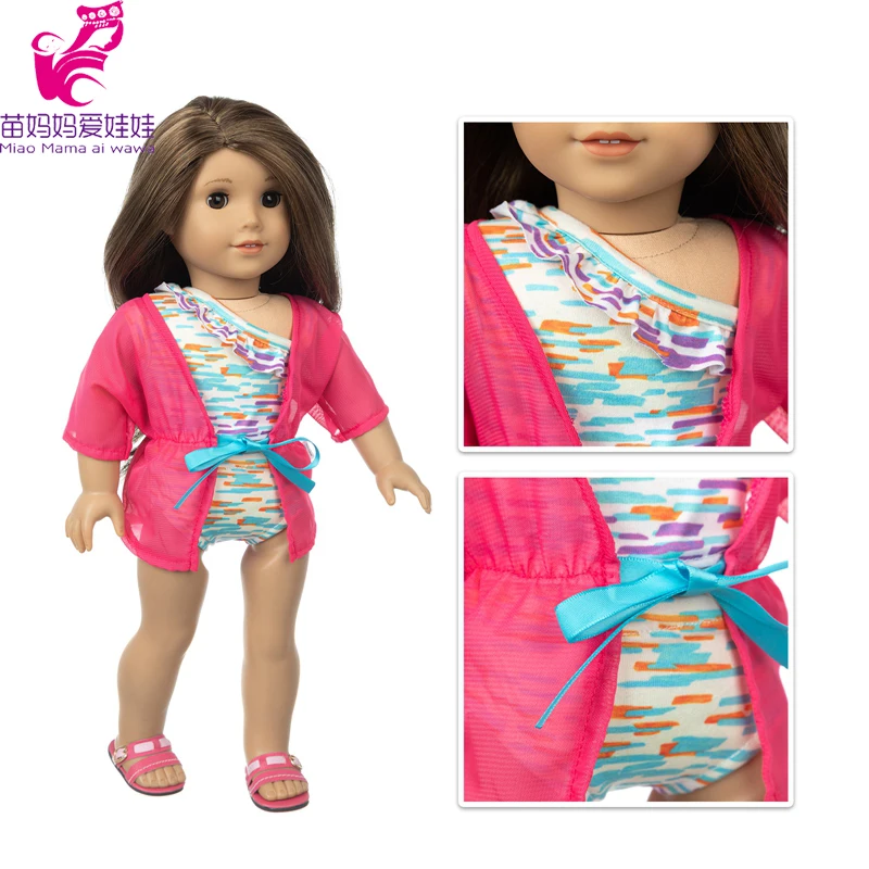 

18Inch American OG Girl Doll Summer Beach Shirt Swimming Wears Reborn Doll Clothes Baby Girl Gifts