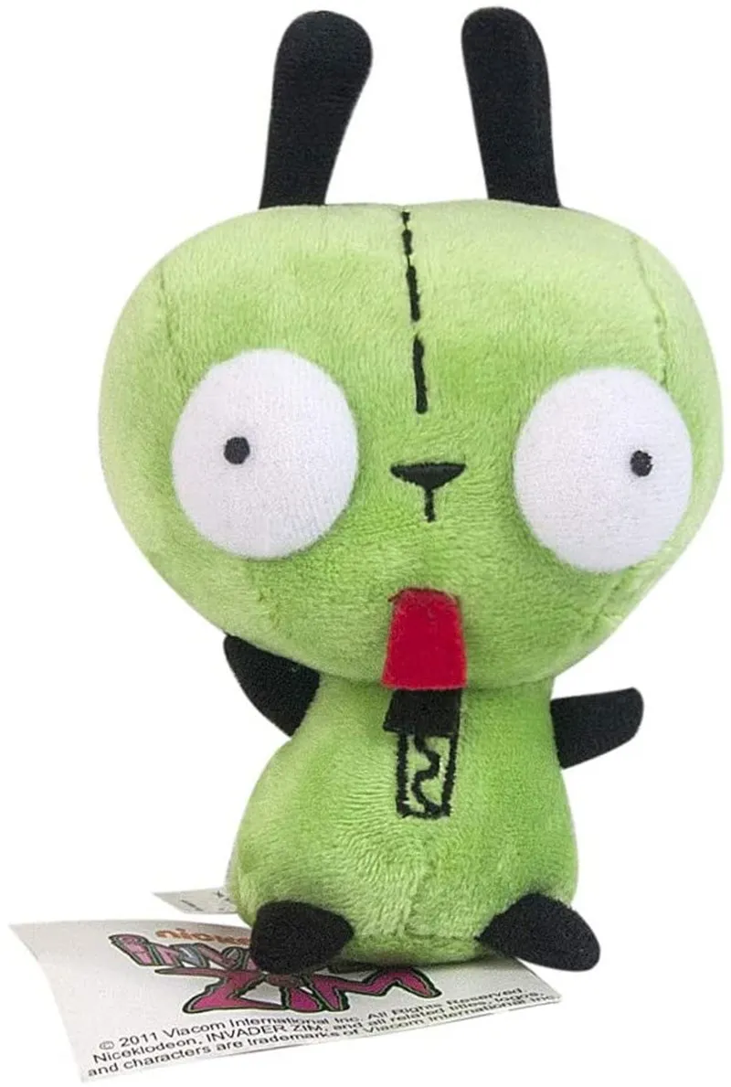 Мини Alien Invader Zim Gir 3D выпуклые глаза зеленый 5 ''плюшевая кукла милая игрушка