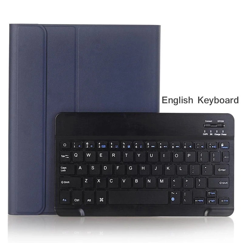 English Blue Русский Испанский чехол для iPad 10,2 чехол с клавиатурой Bluetooth A2197 A2198 A2200 для iPad 7-го поколения Чехол для клавиатуры - Цвет: English Blue