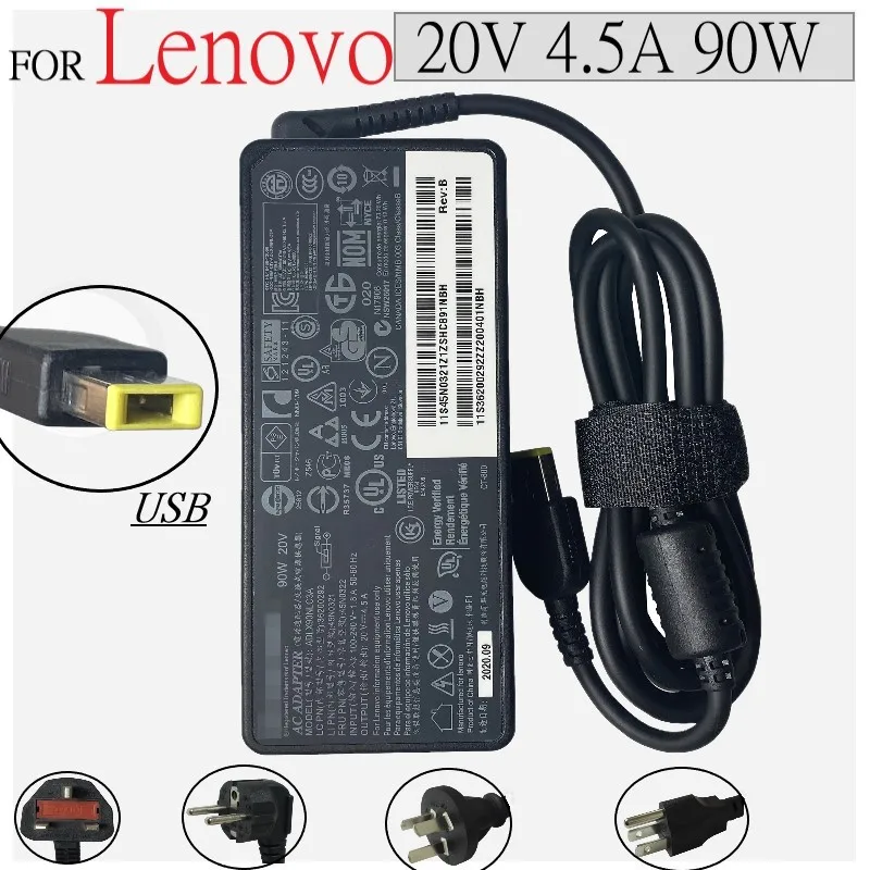 

20V 4.5A 90W USB AC Laptop Charger Power Adapter For Lenovo ThinkPad X1 Ultrabook Eraser B40 G50 M4400 M4450 Z50 Z505