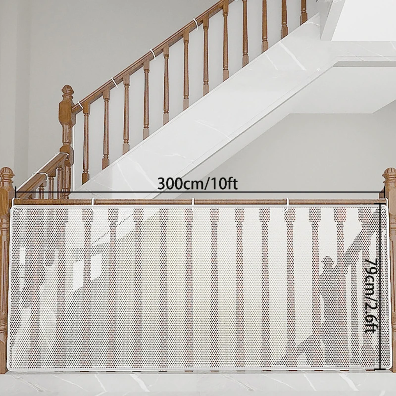 

2021 New Banister Guard White Mesh Baby Safety Stairs Thicken Rail Net Child Proofing Net