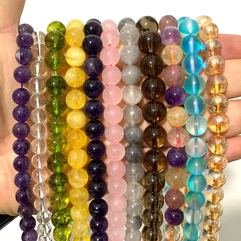 Круглый натуральный камень аметисты Quartzs белого цвета с украшением в виде