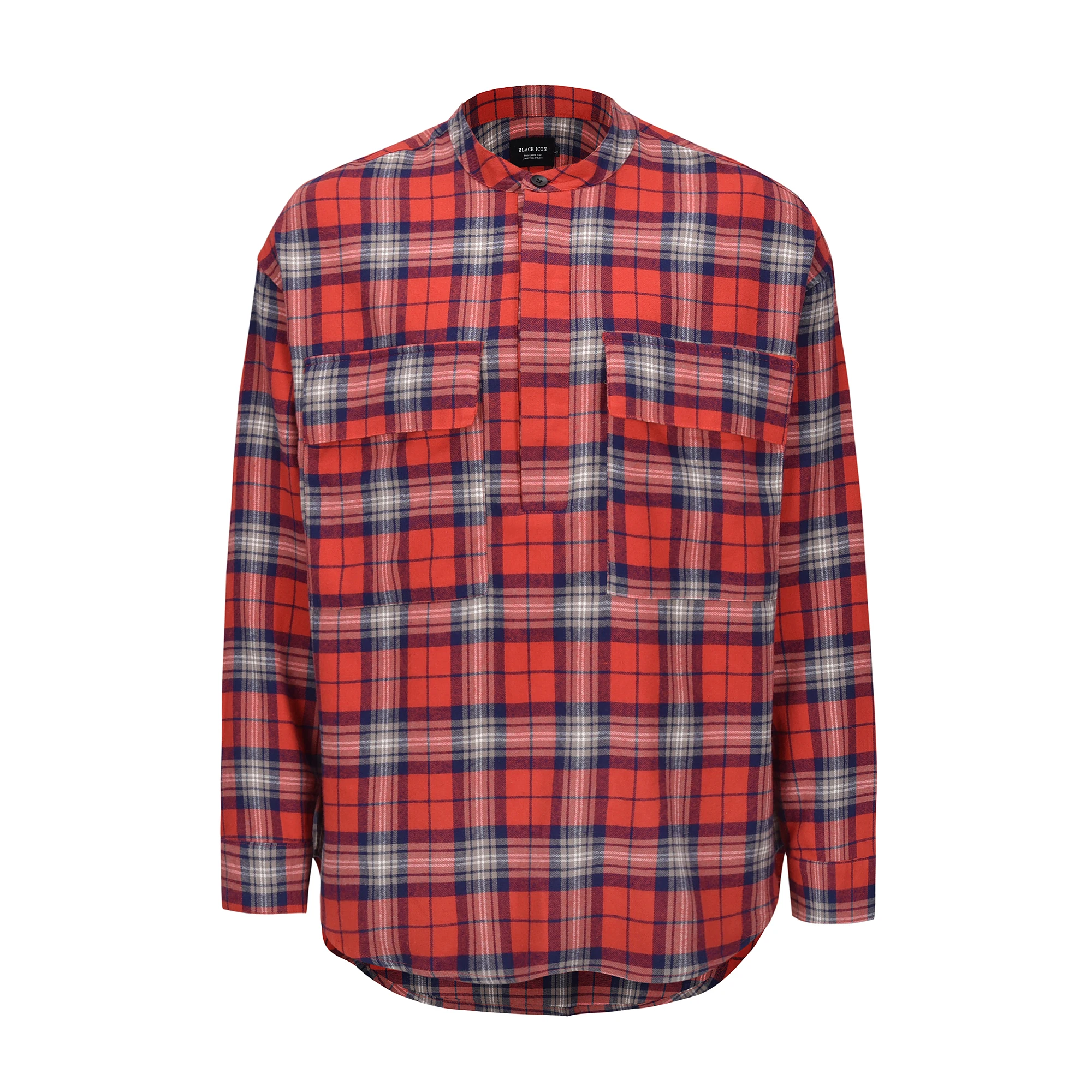 

Autumn Long sleeve Cotton Pullover Shirt Relaxed Fit justin bieber Henry's Plaid Shirt