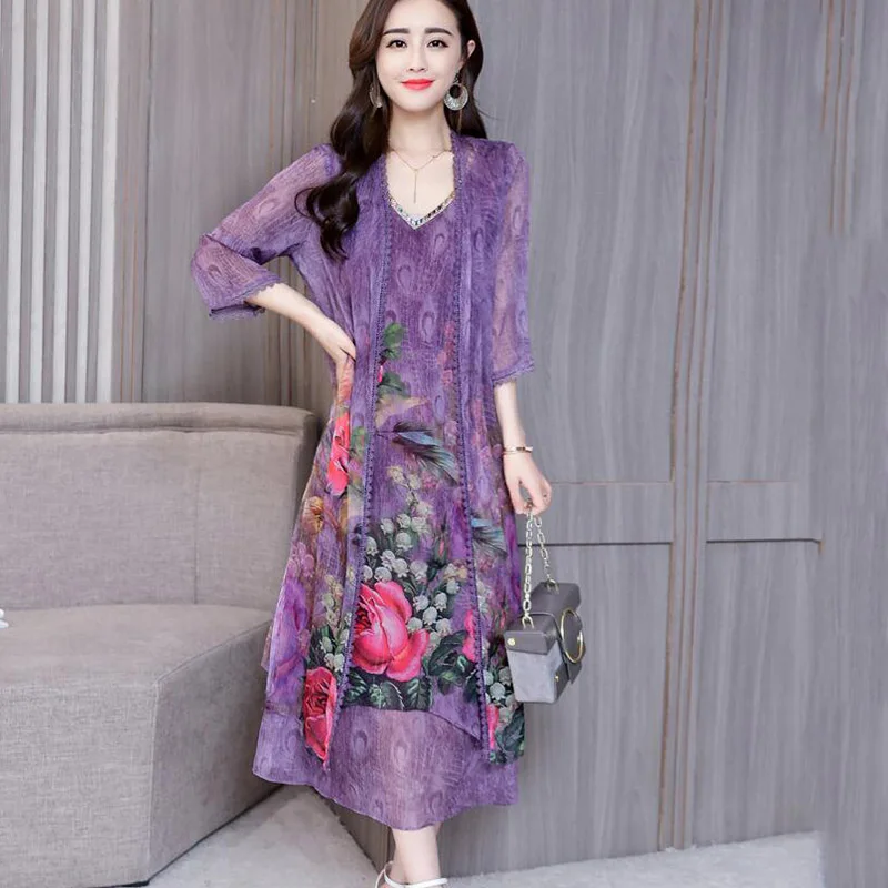 Шифоновое летнее платье новинка 2019 ретро народный стиль женские свободные
