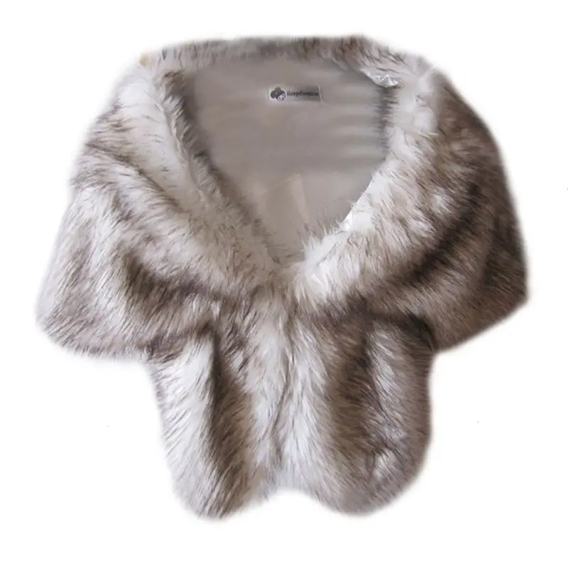

Faux Fur Wedding Coats Winter Warm Jacket Women Shrug Shawl Outerwear 2020 Lady Cape Daily Wear